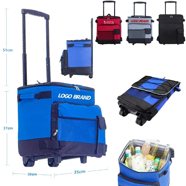 Collapsible Large Capacity Cooler Bag with Wheels Handle