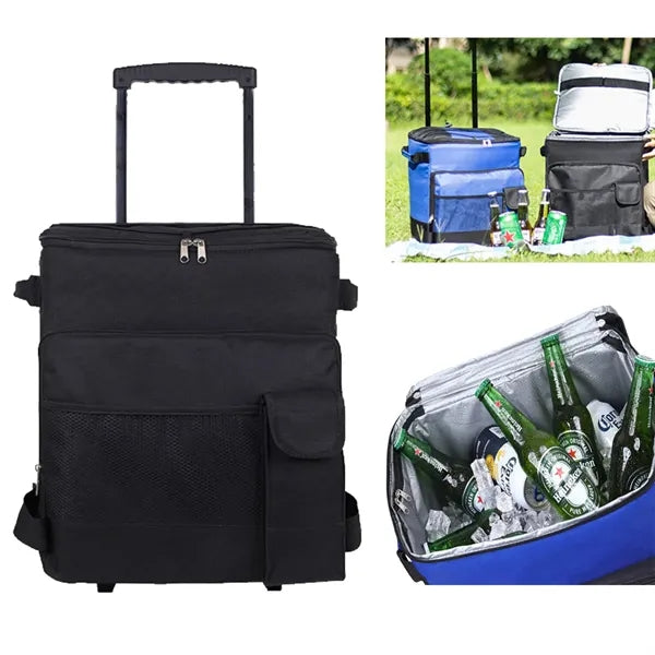 Collapsible Large Capacity Cooler Bag with Wheels Handle