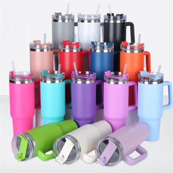 Stainless Steel Travel 40 oz Tumbler with Handle