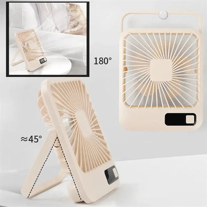 Small Portable Usb Rechargeable Battery Desktop Fold Fan