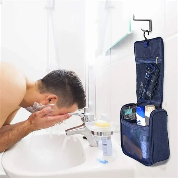 Customizable Hanging Travel Toiletry Bag with Hook
