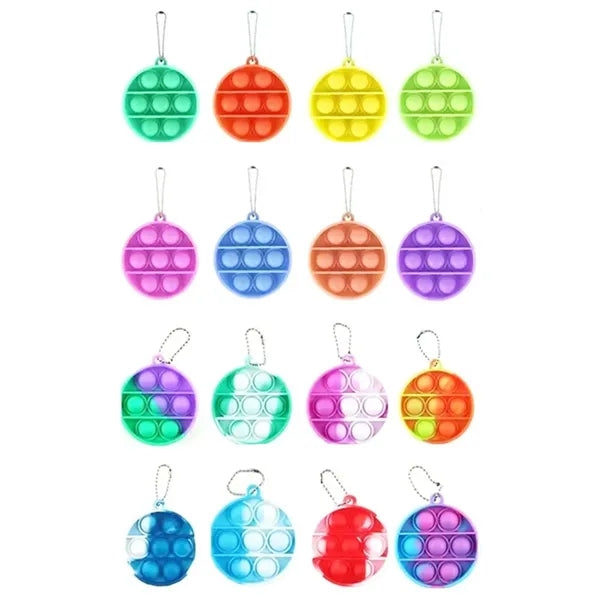 Round Pop Bubble Fidget Sensory Toy Keychain