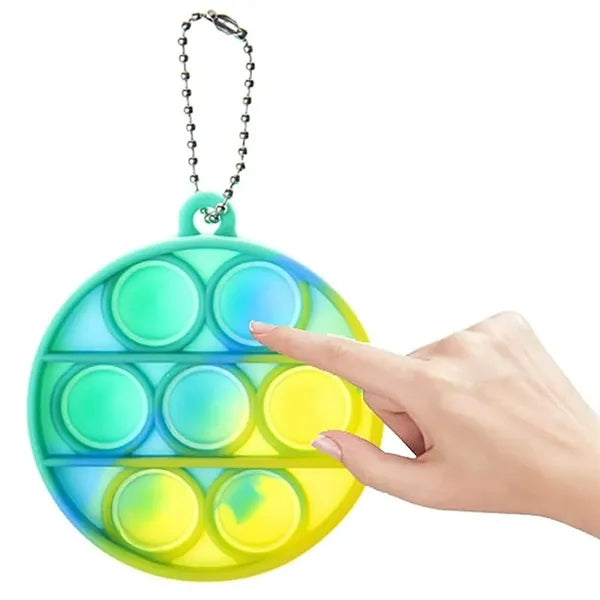 Round Pop Bubble Fidget Sensory Toy Keychain