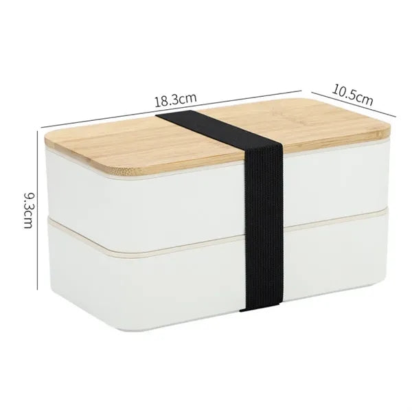 Eco-Friendly Bamboo Lid Bento Box Lunch Container