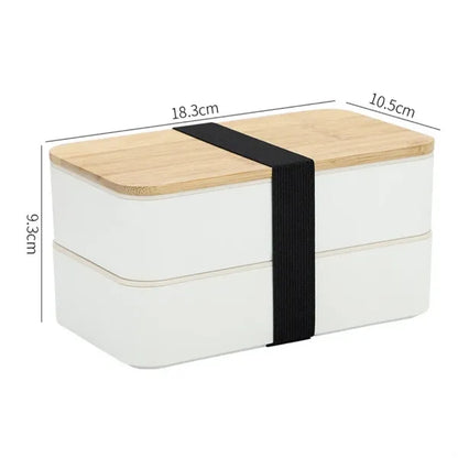 Eco-Friendly Bamboo Lid Bento Box Lunch Container