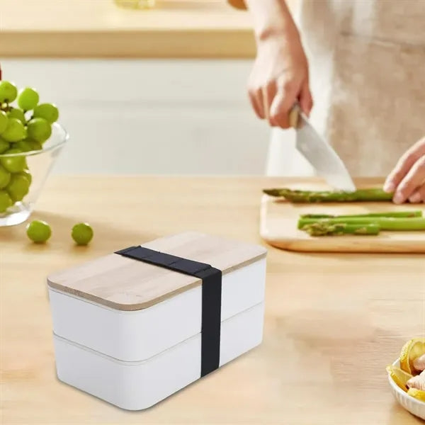 Eco-Friendly Bamboo Lid Bento Box Lunch Container