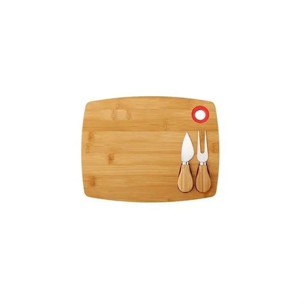 Natural Hangable Rectangular Bamboo Cheese Board Set