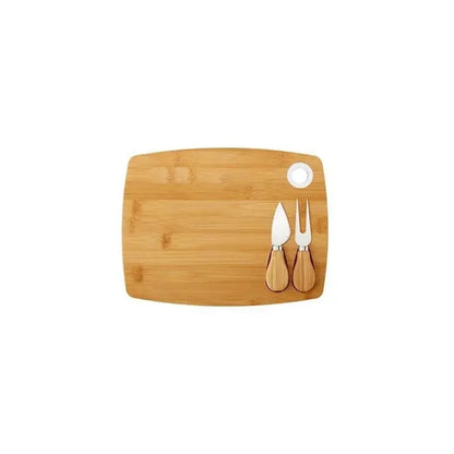 Natural Hangable Rectangular Bamboo Cheese Board Set
