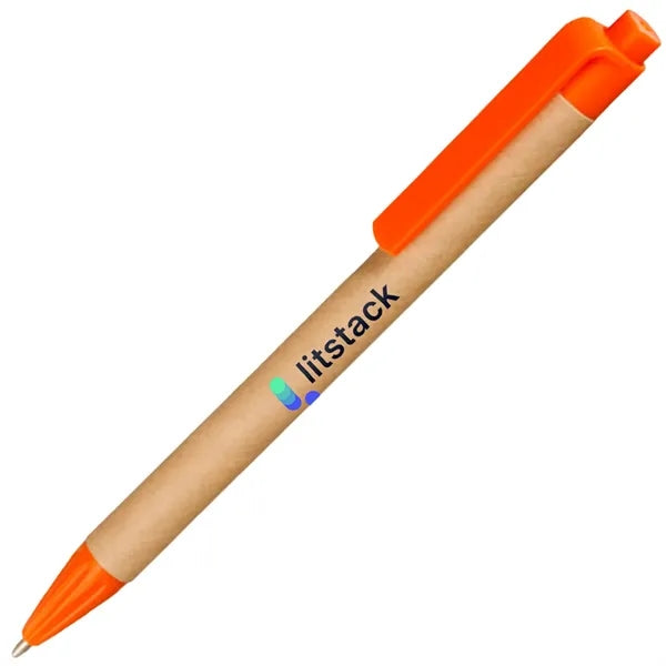 Recycled Pens w/ Custom Logo & Colorful Clip Ballpoint