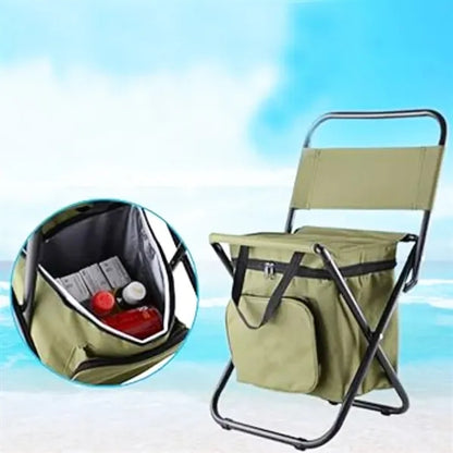 Folding Camping Chair with Integrated Cooler Bag