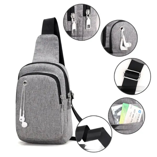 Compact USB Charging Sling Shoulder Bag