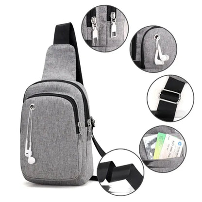 Compact USB Charging Sling Shoulder Bag