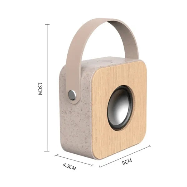 Portable Wooden Bluetooth Speaker with Carry Handle