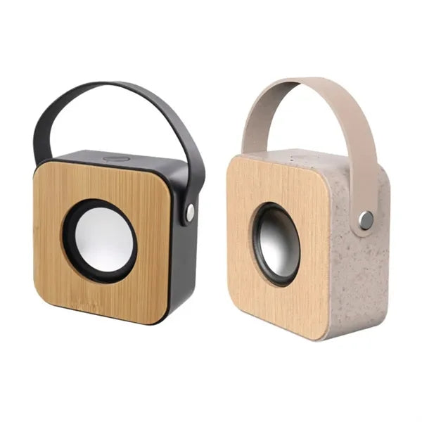 Portable Wooden Bluetooth Speaker with Carry Handle
