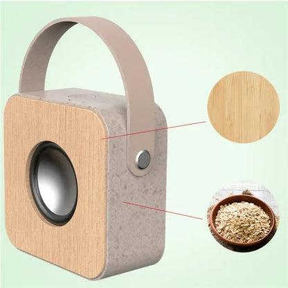 Portable Wooden Bluetooth Speaker with Carry Handle