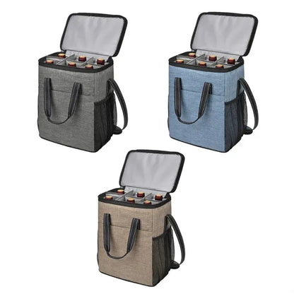 120L Insulated 6-Bottle Wine Cooler Bag with Dividers
