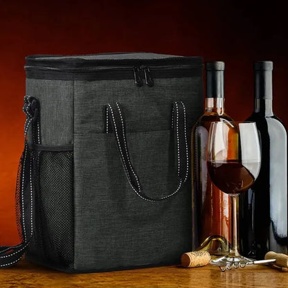 120L Insulated 6-Bottle Wine Cooler Bag with Dividers