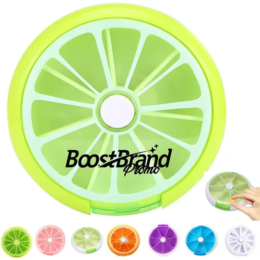 Portable 7 Day Rotating Pill Organizer Case