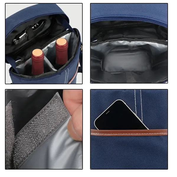 Classic Insulated Double Wine Bottle Cooler Bag