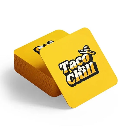 Custom Square Pulpboard Coaster - Printed Matte