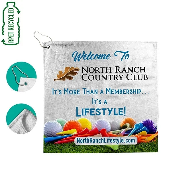 Recycled Polyester Full Color Sublimation Golf Towel