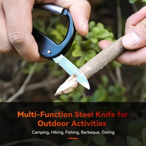 Outdoor Multitool Carabiner with Pocket Knife Scissors