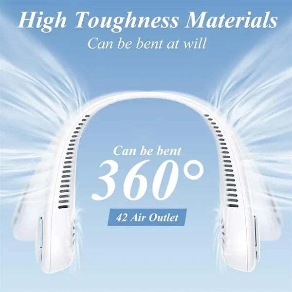 3-Speed Adjustment USB Rechargeable Bladeless Neck Fan