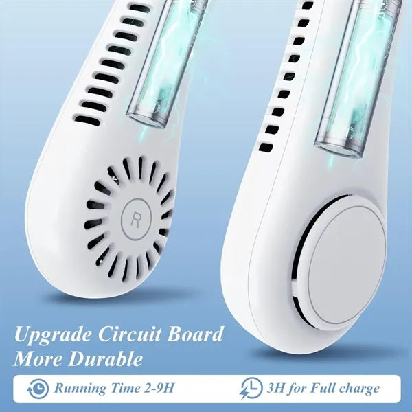 3-Speed Adjustment USB Rechargeable Bladeless Neck Fan