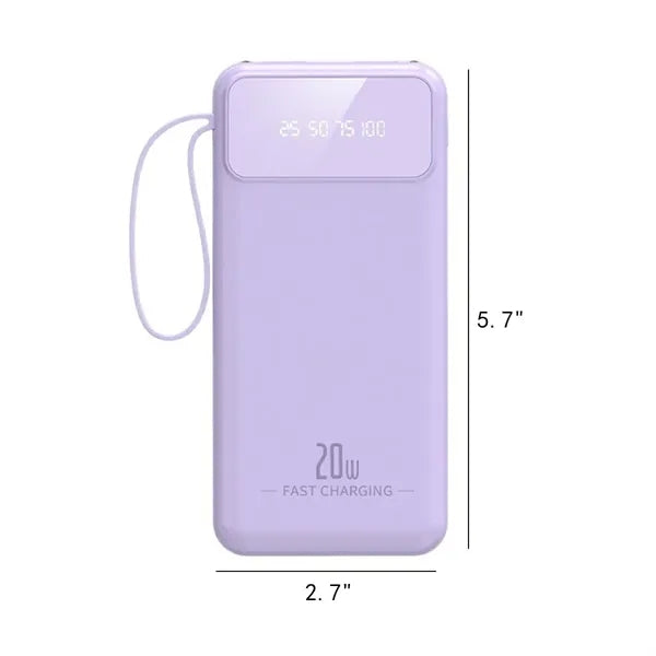 10000mAh Fast Charging Power bank With 4 Cables