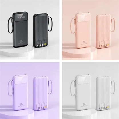 10000mAh Fast Charging Power bank With 4 Cables
