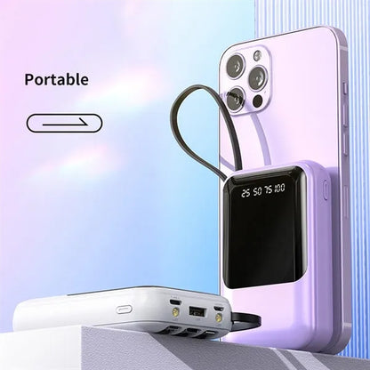 Mini 10000mAh Fast Charging Power bank With 4 Cables