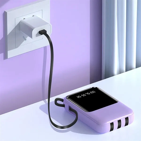 Mini 10000mAh Fast Charging Power bank With 4 Cables