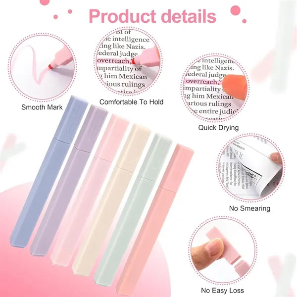 6 Piece Highlighter Set Pastel Colours Marker Pens