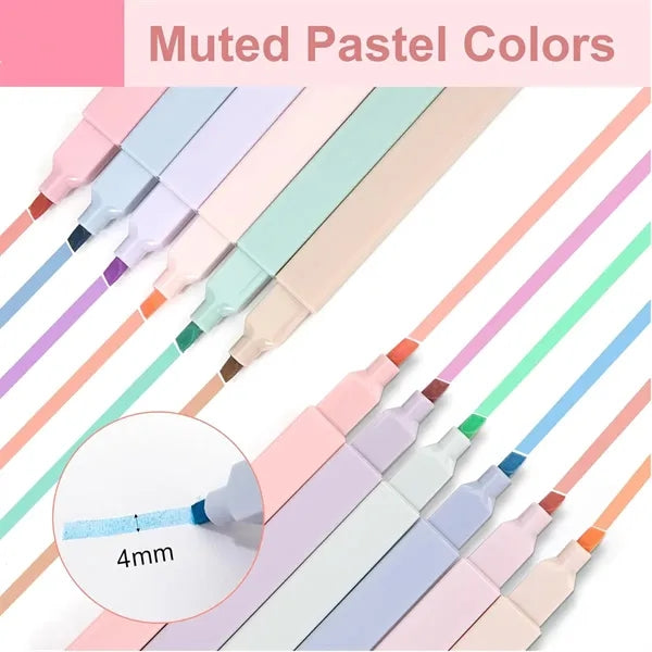 6 Piece Highlighter Set Pastel Colours Marker Pens