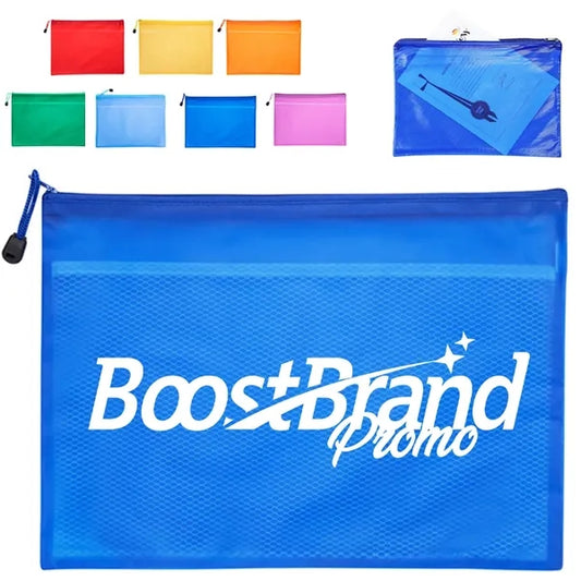 Durable A4 Mesh Zipper Document Bag for Organization