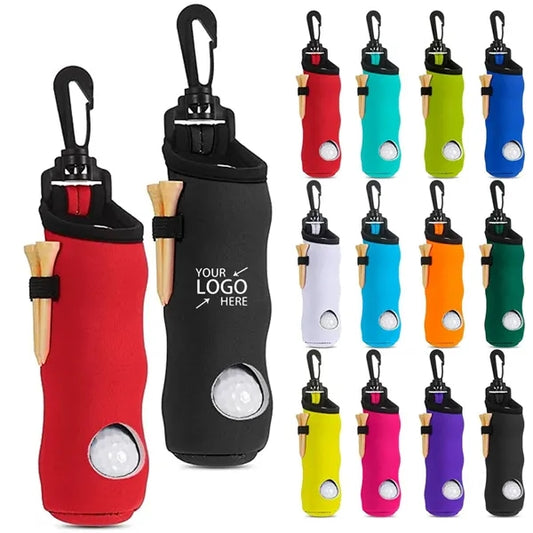 Multicolor Golf Ball Carry Bag Tee Holder with Hook