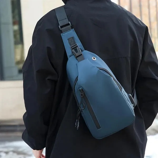 Waterproof Shoulder Bag Crossbody Sling Backpack with USB