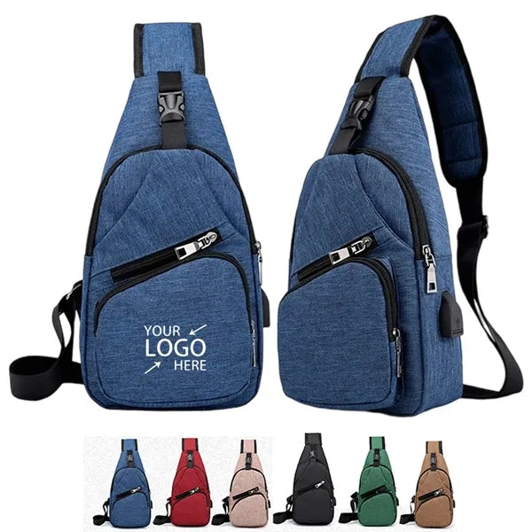 Multipurpose Chest Sling Bag with USB Port