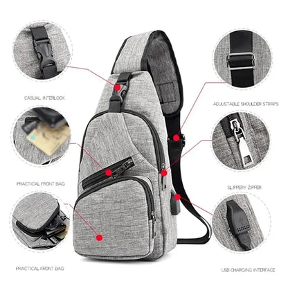 Multipurpose Chest Sling Bag with USB Port