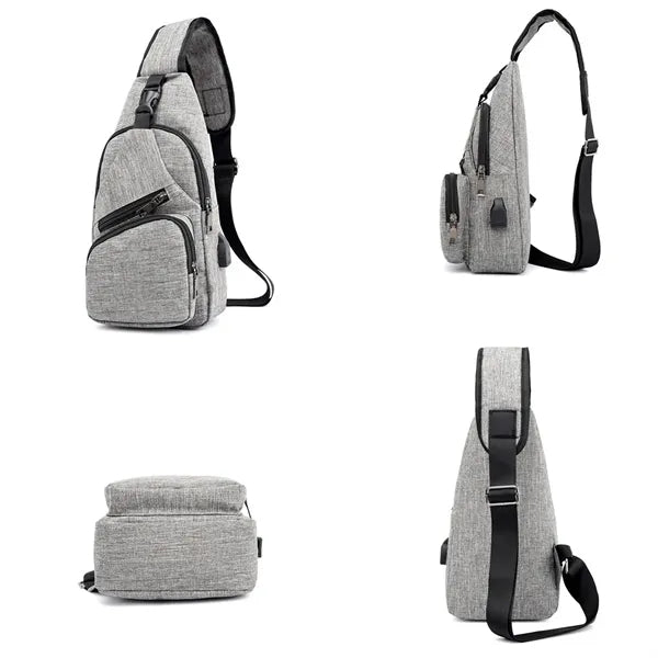 Multipurpose Chest Sling Bag with USB Port