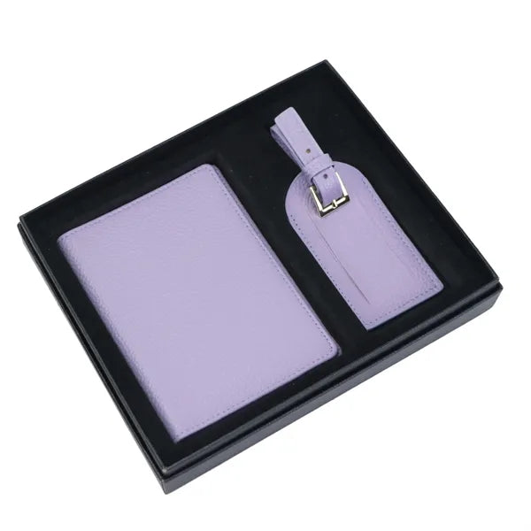 Leather Passport Cover Luggage Tag Set