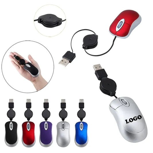 Mini Optical Mouse w/ Metallic Finish Wired