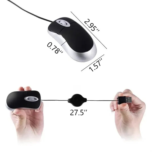 Mini Optical Mouse w/ Metallic Finish Wired