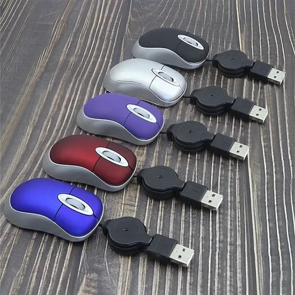 Mini Optical Mouse w/ Metallic Finish Wired