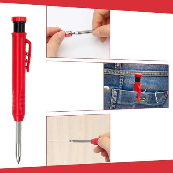 Deep Hole Marker Pen with Built in Sharpener