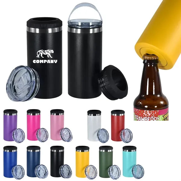 16oz Can Cooler Straight Tumbler With Bottle Opener