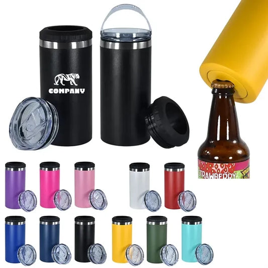 16oz Can Cooler Straight Tumbler With Bottle Opener