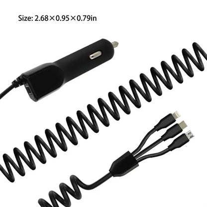 Car Charger 3-IN-1 Retractable Cable Fast Charging Adapter