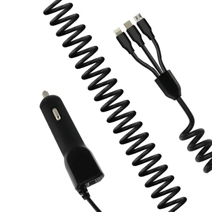 Car Charger 3-IN-1 Retractable Cable Fast Charging Adapter