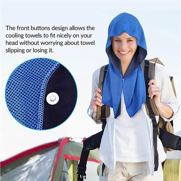 11" x 25" Quick Drying Head Cooling Rags Hoodie Towels